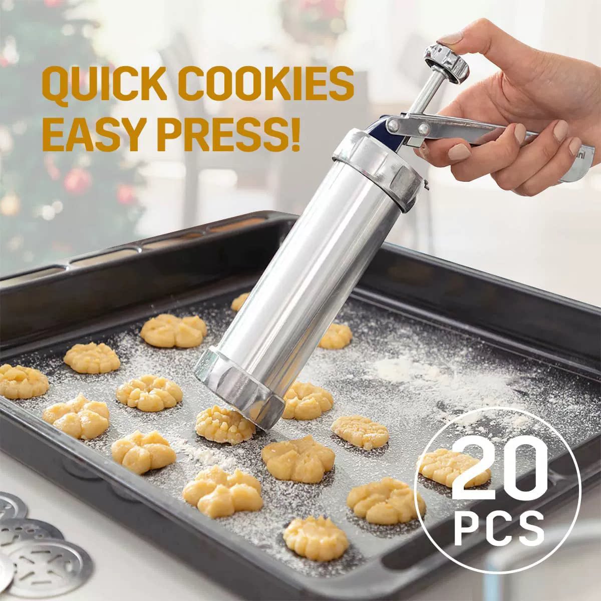 曲奇饼干模具枪烘焙工具铝合金裱花嘴20个片溶豆挤花袋器套装烘培