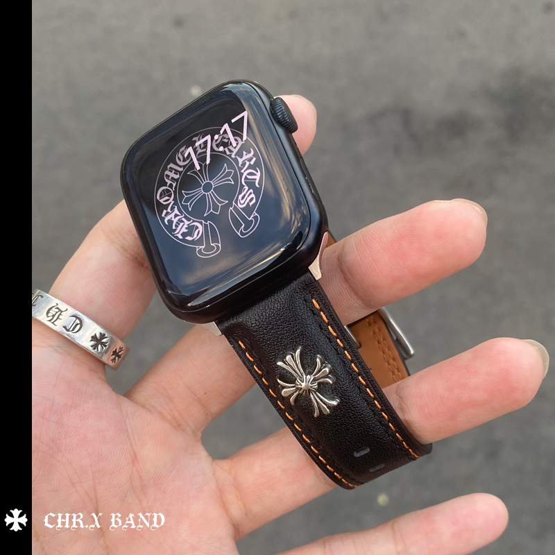 适用苹果手表油蜡牛皮49m表带