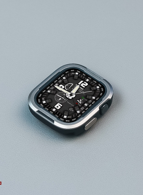 适用于苹果手表不锈钢金属45m保护壳iwatc改装壳硅胶运动表带49mm