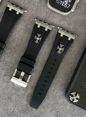 适用苹果手表S9ultra液态硅胶运动表带iwatch10applewatch11男49