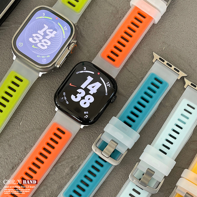 适用Applewatch11运动硅胶表带夏