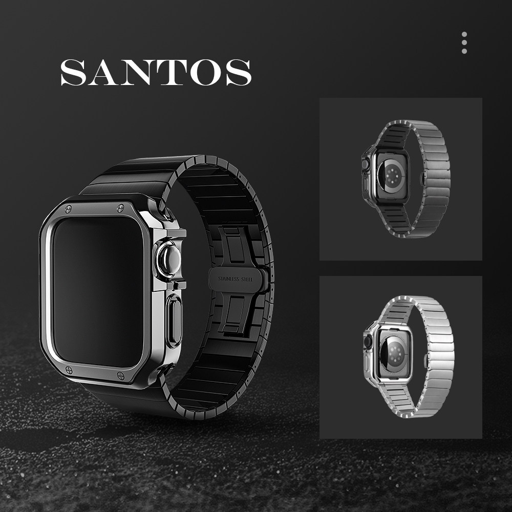 适用iwatch8金属链条applewatch男女款se苹果手表10表带保护壳