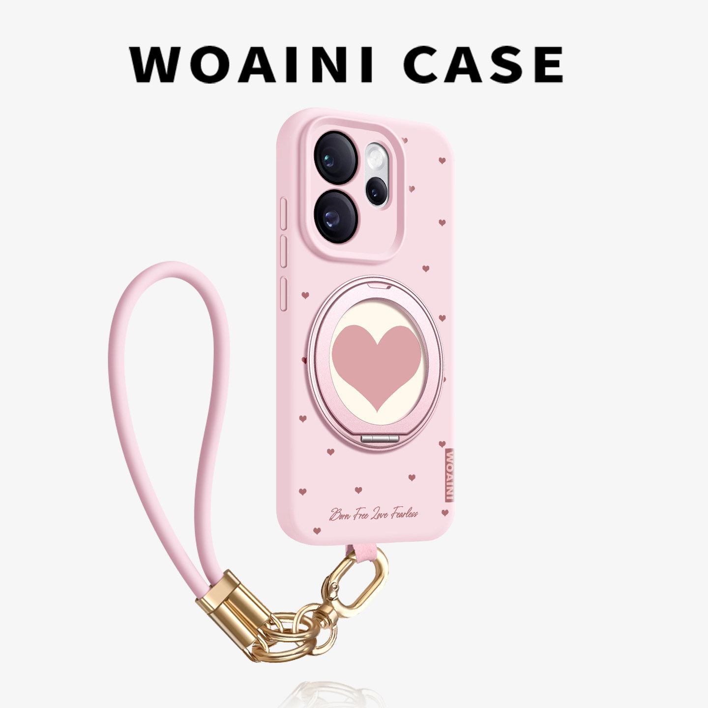 甜美爱心适用OPPOReno15手机壳高颜值reno14硅胶新款带挂绳oppo保护套15Pro液态防摔ins小众超薄日韩2026潮流