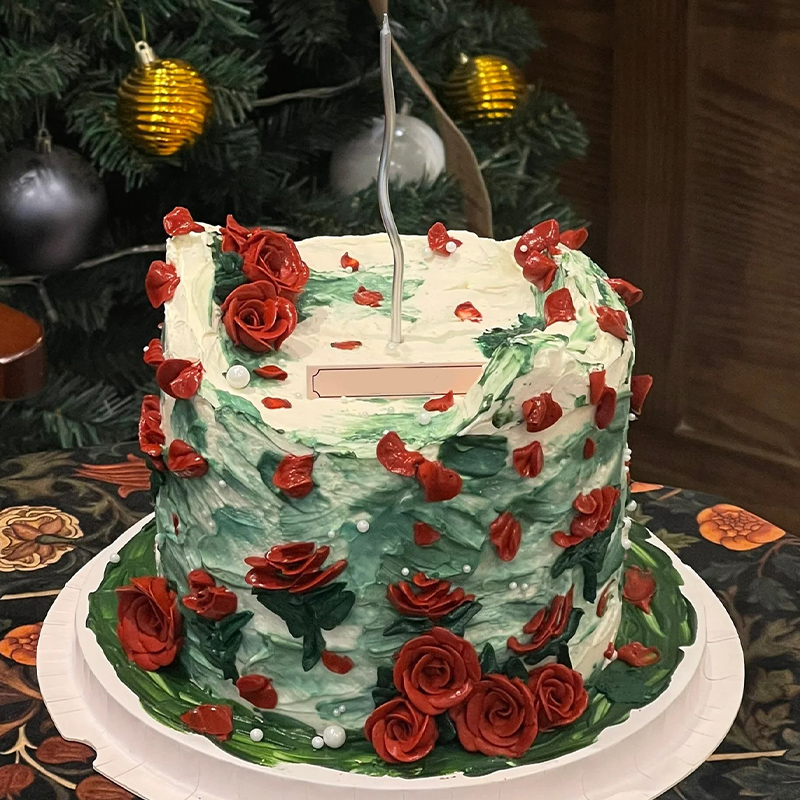 法式玫瑰生日蛋糕同城配送裱花