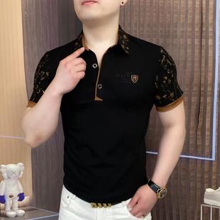高品质翻a97 德拉图黑色绝伦欧货猫武士男装 黑金画 画师夏季 Polo衫