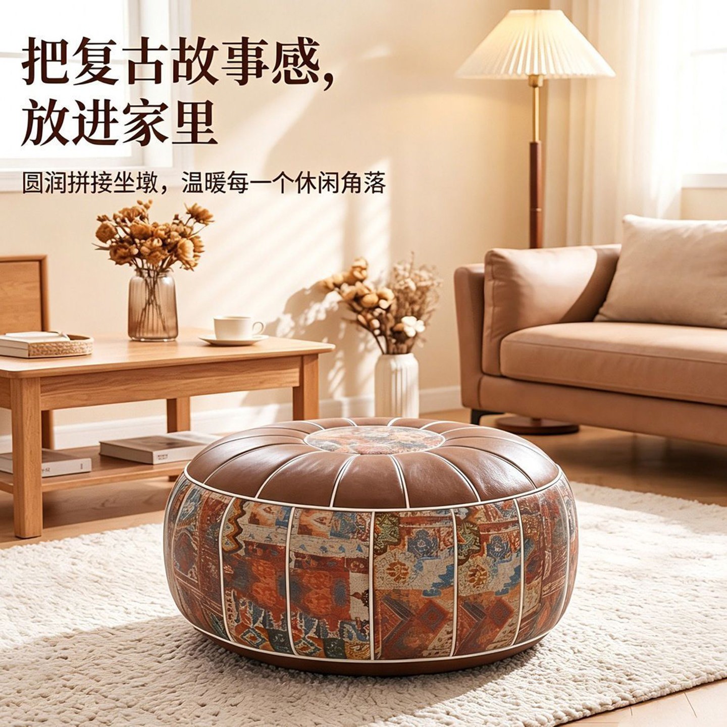 点击率南瓜收纳墩波西米亚收纳坐墩旧衣服填充沙发垫油蜡皮收纳a4
