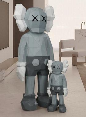 网红kaws公仔大摆件轻奢创意落地雕塑潮玩公仔玻璃钢工艺美陈装饰