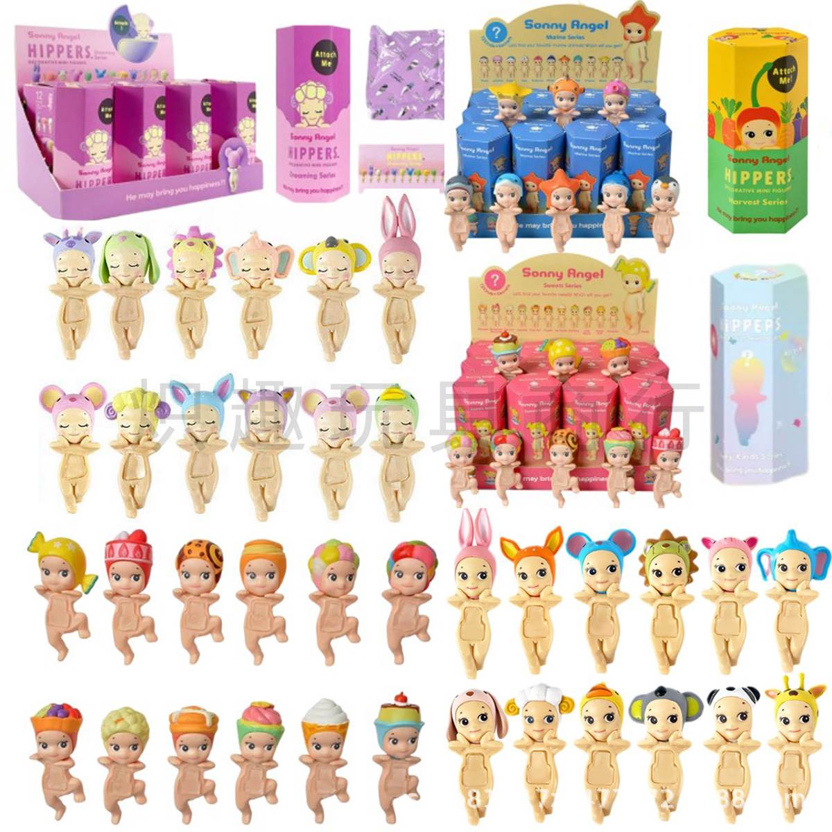 跨境新品 趴趴天使娃娃盲盒装装饰丘比特手办潮玩公仔摆件现货