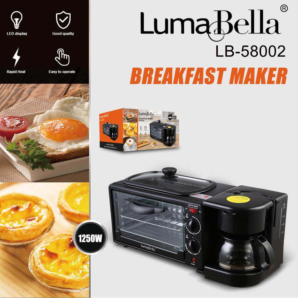 跨境LumaBella58002早餐机家用多功能3in1自动早餐机煎蛋面包咖啡