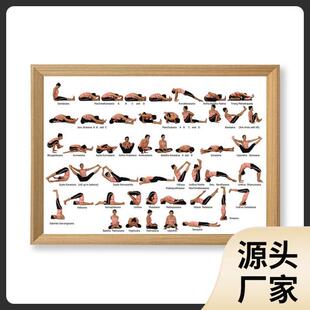 瑜伽馆yoga体式图序列简图瑜伽墙面装饰画挂画阿斯汤加挂图