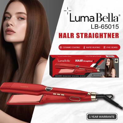 外贸LumaBella65015直发器家用女生美发夹板调温屏显陶瓷拉直板