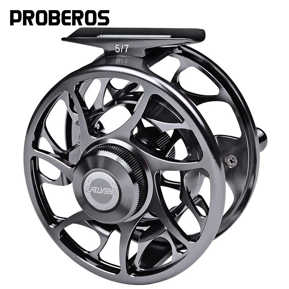 PROBEROS全金属渔轮 调节泄力渔线轮 中通矶竿筏轮前打轮 飞钓轮