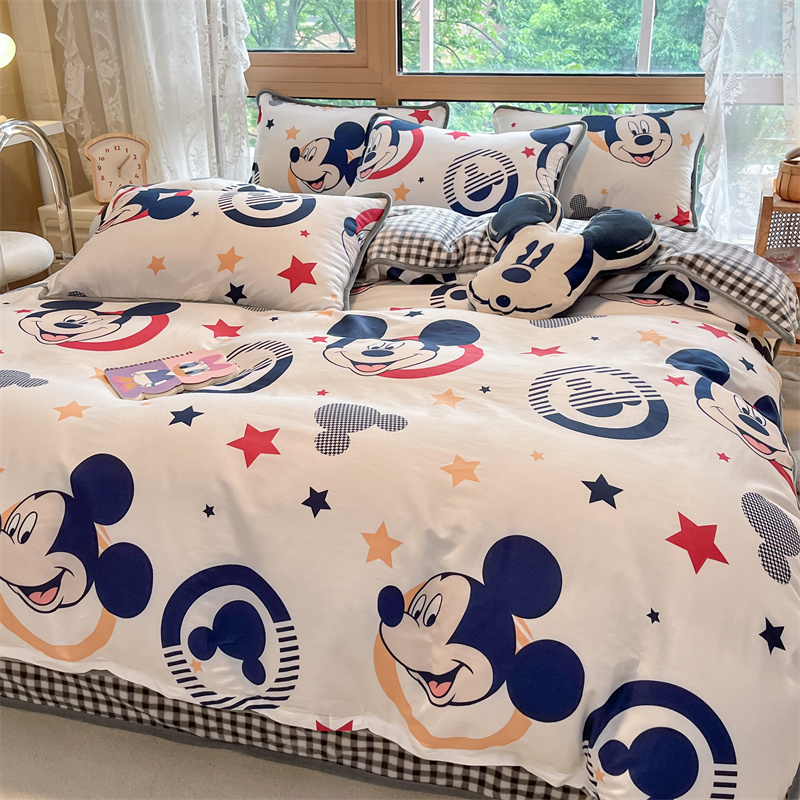 一面绒纯棉加绒被套四件套保暖冬