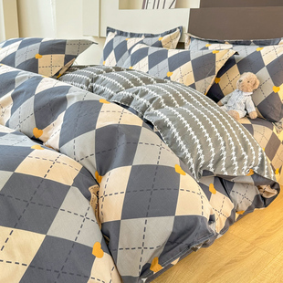 双面两用被套100纯棉全棉被罩180x220x240cm斜纹北欧风家用被芯套