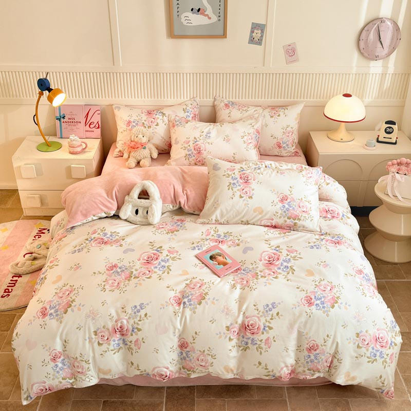 纯棉加绒被套秋冬天保暖床上用品