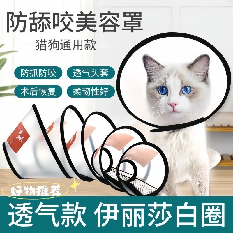 伊丽莎白猫圈猫咪狗狗透明手术项圈脖套幼猫套头罩绝育伊丽莎白圈