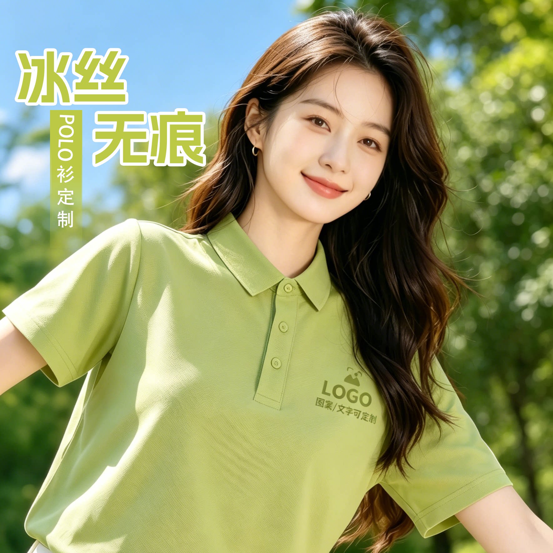 冰丝短袖POLO衫定制印LOGO男装图片