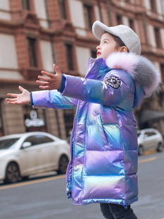 女童中长款儿童羽绒服中大童加厚白鸭绒保暖冬季洋气外套棉衣