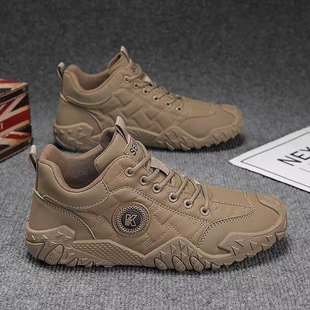 森刻品牌男鞋蓝禾飞行员休闲鞋秋冬男士款户外登山鞋防滑工装a67