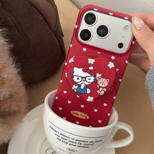 小爱心戴眼镜K适用于苹果17 promax手机壳iphone17promax可爱卡通