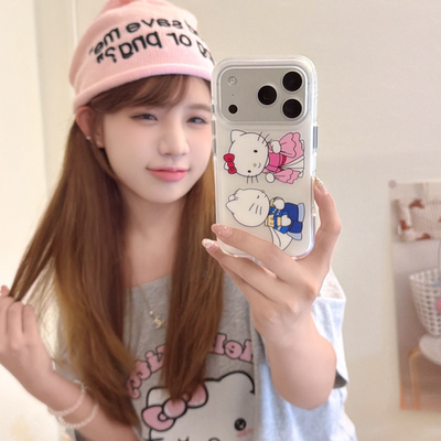 kitty版王子邀舞公主圆边气囊双面imd系列适用苹果17手机壳iphone16promax新款15少女心13全包防摔14pro韩系