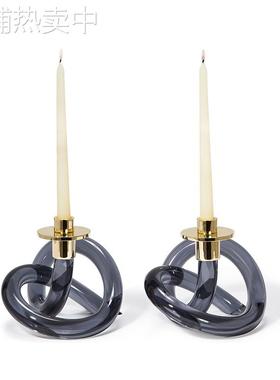 轻奢创意亚克力单头烛台摆件生日宴会婚礼餐桌浪漫烛光晚餐蜡烛台