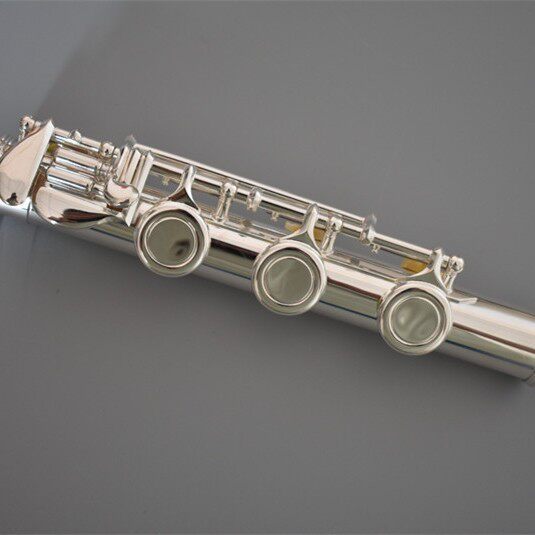 乐器17孔长笛下节二节B尾配件维修镀银口径20mm