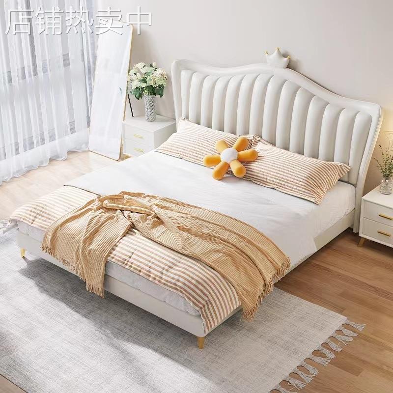 北欧轻奢软床1.5米女孩公主床奶油风现代简约主卧储物双人布艺床