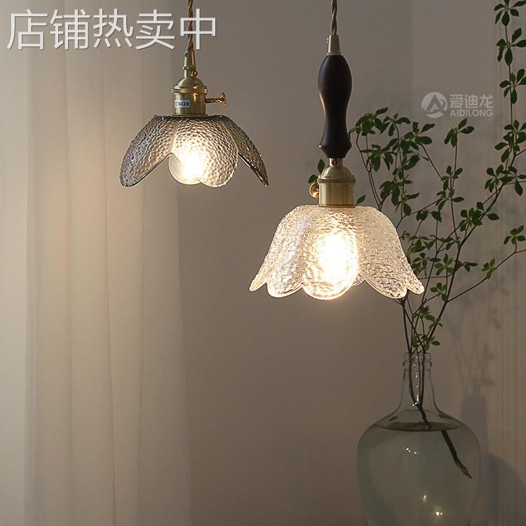 美式乡村复古怀旧日式简约玻璃黄铜吊灯奶茶店咖啡服装店吧台铜灯