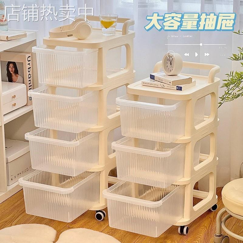 抽屉式家用桌下零食玩具储物柜收纳柜移动分层小推车免安装置刚逸