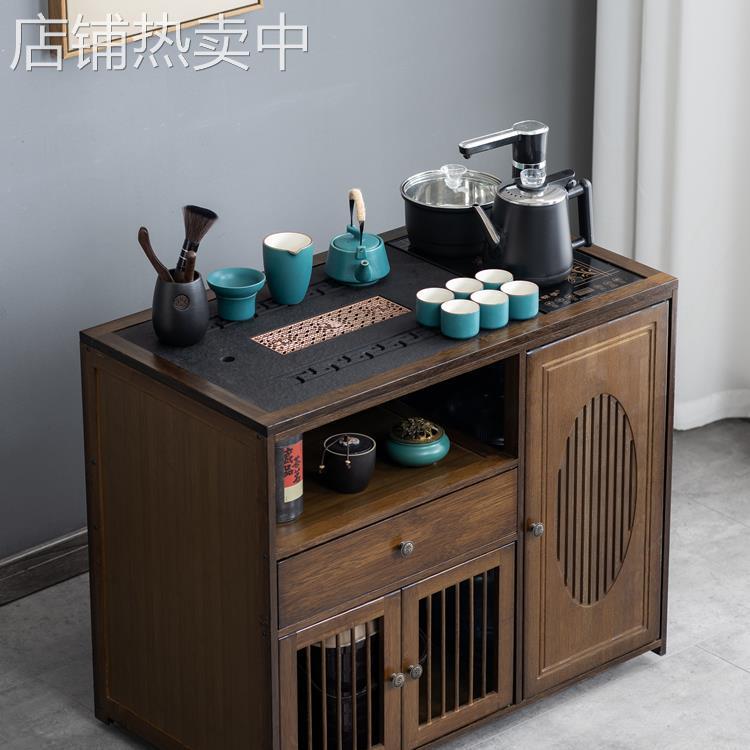 移动茶台小茶桌家用中式茶水柜茶车带轮茶几功夫茶具套装烧水一体