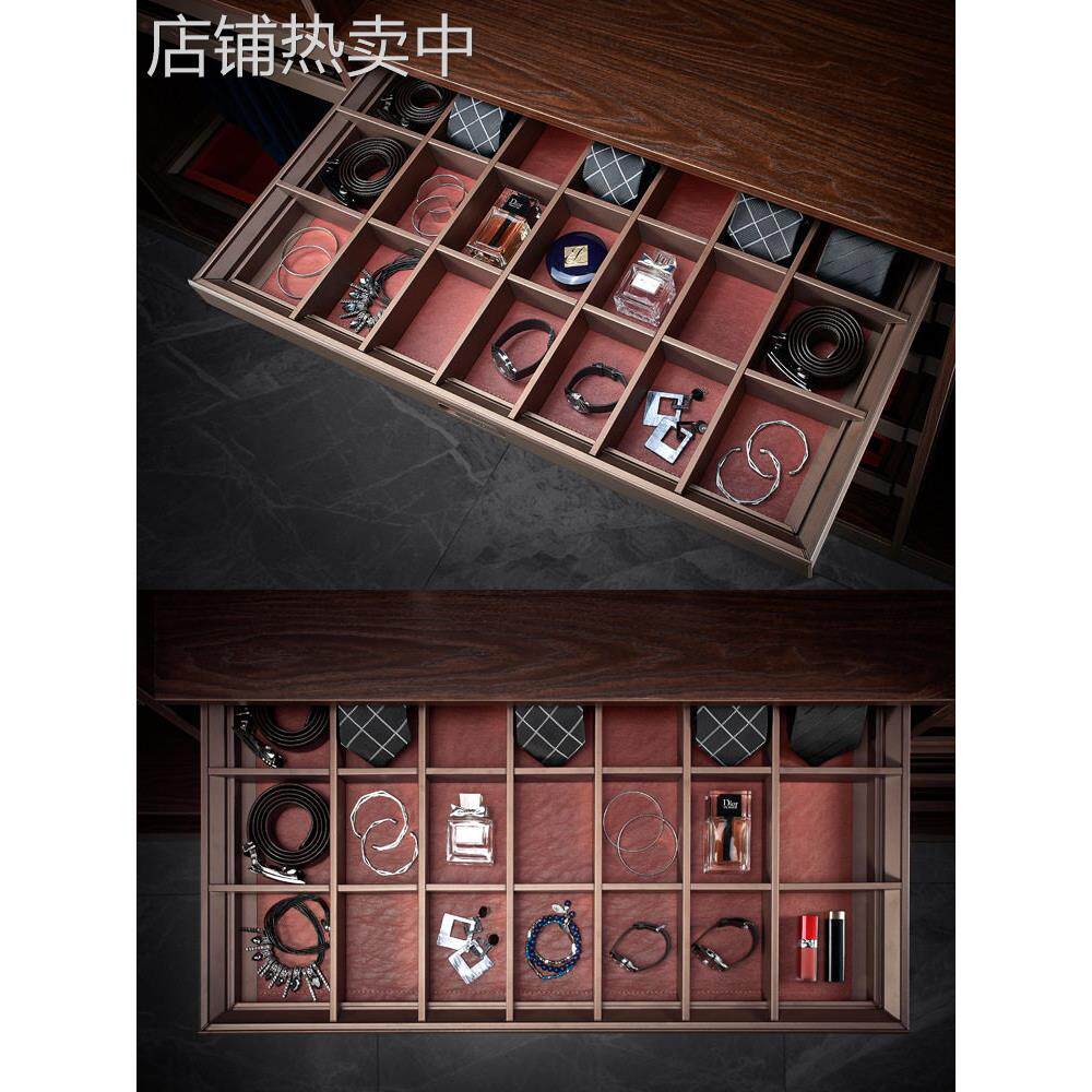 衣柜推拉裤架阻尼缓冲首饰盒多功能裤抽格子抽伸缩皮革拉篮收纳蓝