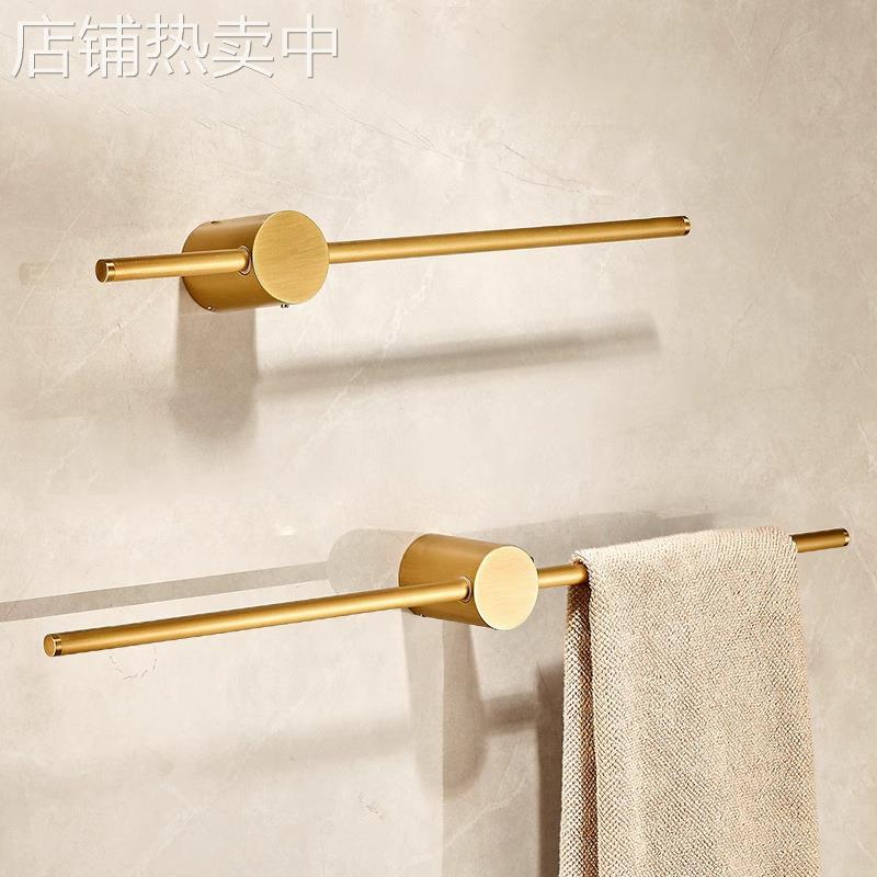 轻奢仿古毛巾杆极简全铜毛巾架单杆卫生间酒店别墅浴巾架浴室挂架