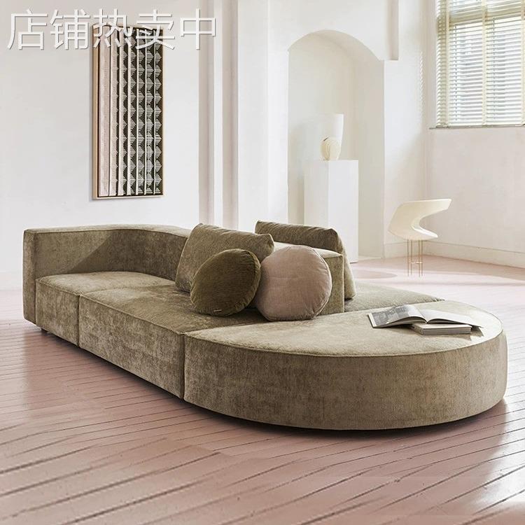 北欧侘寂风双面模块沙发小户型客厅创意异形设计师豆腐块组合沙发
