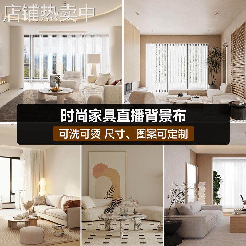 家居家具沙发3D直播背景布直播间级感背景墙立体壁纸网红主播直