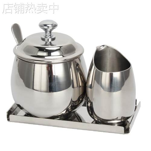 卓晋加厚不锈钢组合芝士碟果碟果酱盅糖盅果仁盅调味盅牛油盅汁船