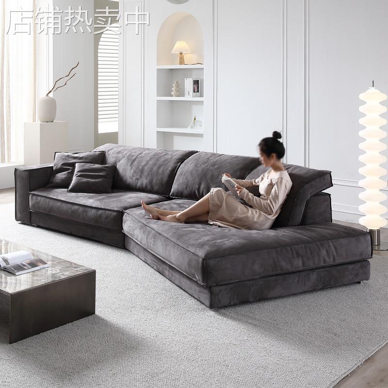 客厅布达佩斯沙发大户型转角布艺家具磨砂布摩图异形意式极简