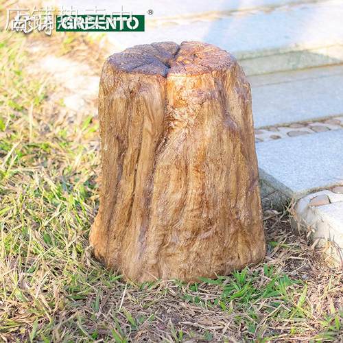 民宿园林景观原生态仿木桩小品灯 发光树桩 仿真树脂木桩灯
