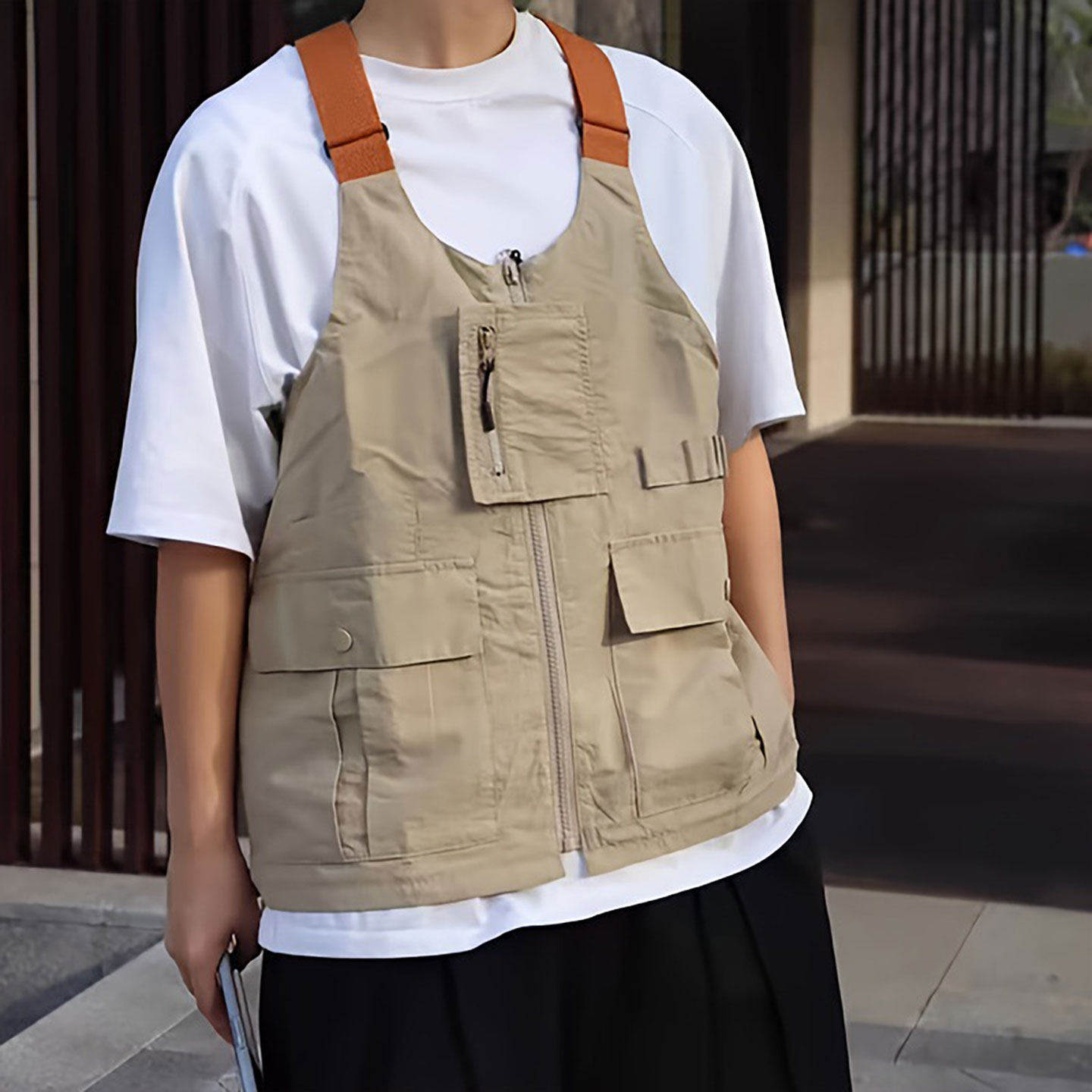 榕坤马甲背心包辛芷蕾同款男士双肩包男女两用单肩包户外手提背a9