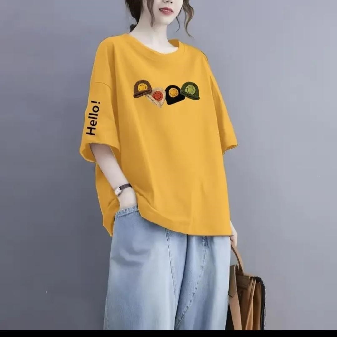 时尚潮牌短袖T恤女大码胖mm宽松版休闲洋气减龄半袖上衣
