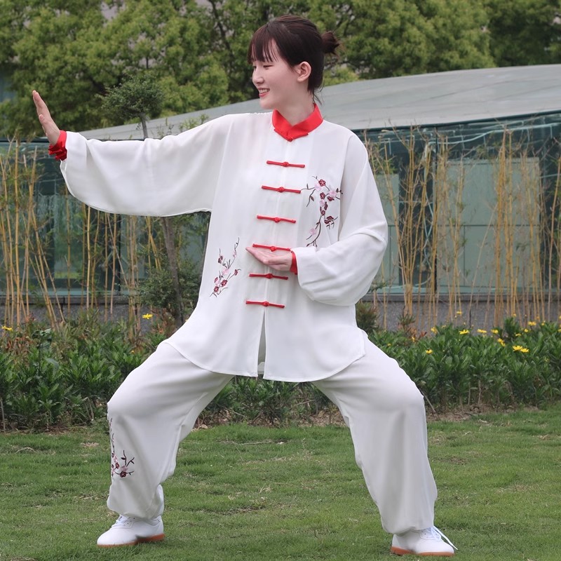 宏纪梅花刺绣太极服男女春夏秋季