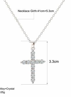 十字架吊坠项链 clavicle chain diamond cross pendant necklace