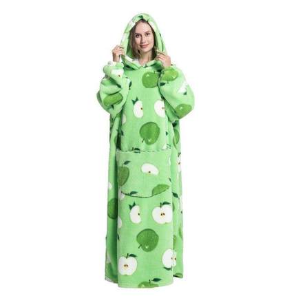 Composite pullover cartoon hooded pajama 家居服冬懒人毯可穿