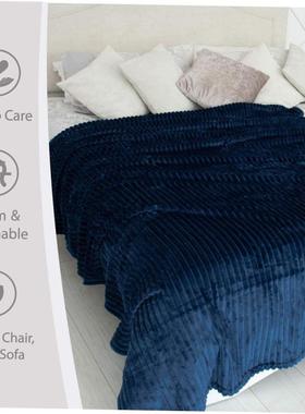 Throw Blanket for Couch Plush Fluffy Warm Cozy法兰绒毯子加厚