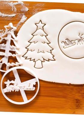 Holiday Christmas Cookie Embosser Cutter Mold Santa Claus Cr