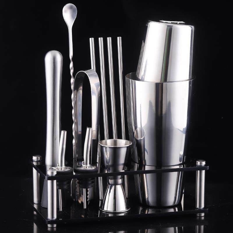 Bartender Kit 9 Piece Boston Cocktail Shaker Stainless Steel