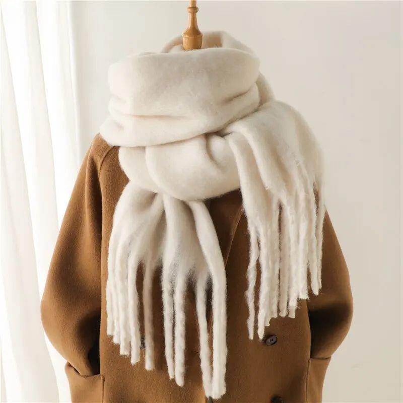 Winter Scarf for Women Cashmere Warm Solid Pashmina Blanket