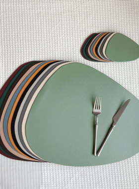 Faux leather placemat, waterproof and oil-proof table mat,