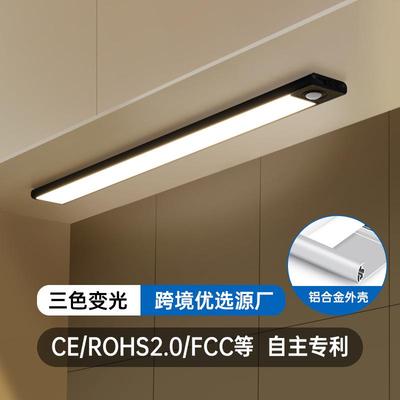 超薄智能人体感应led灯 长条磁吸自粘充电式橱柜衣柜酒柜灯条灯带