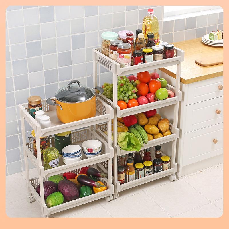 ۶厨房塑料架子水果蔬菜架客厅宿舍落地多层置物架浴室整理架收
